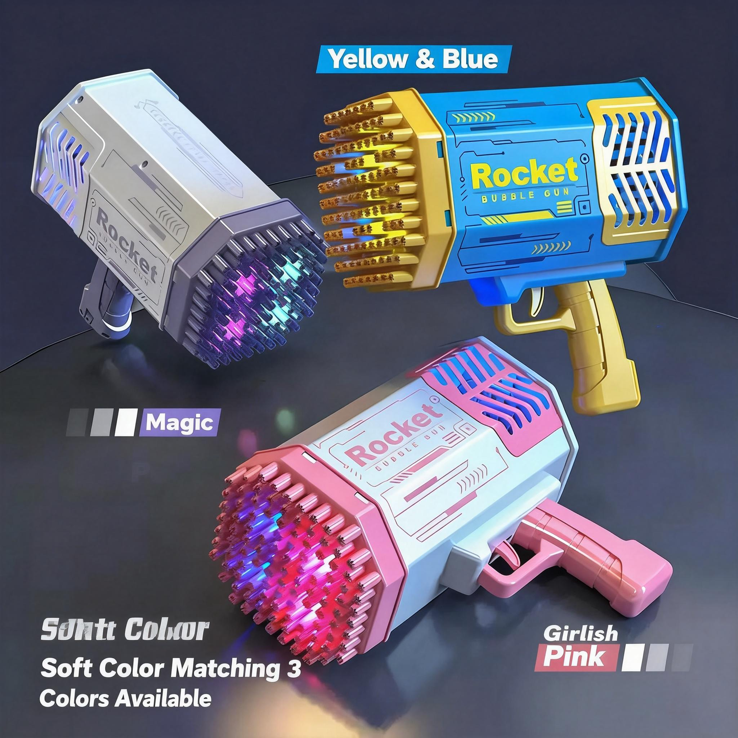 Electric Bubble Machine for Kids - Handheld Gatling Bubble Gun, Automatic Toy for Boys and Girls