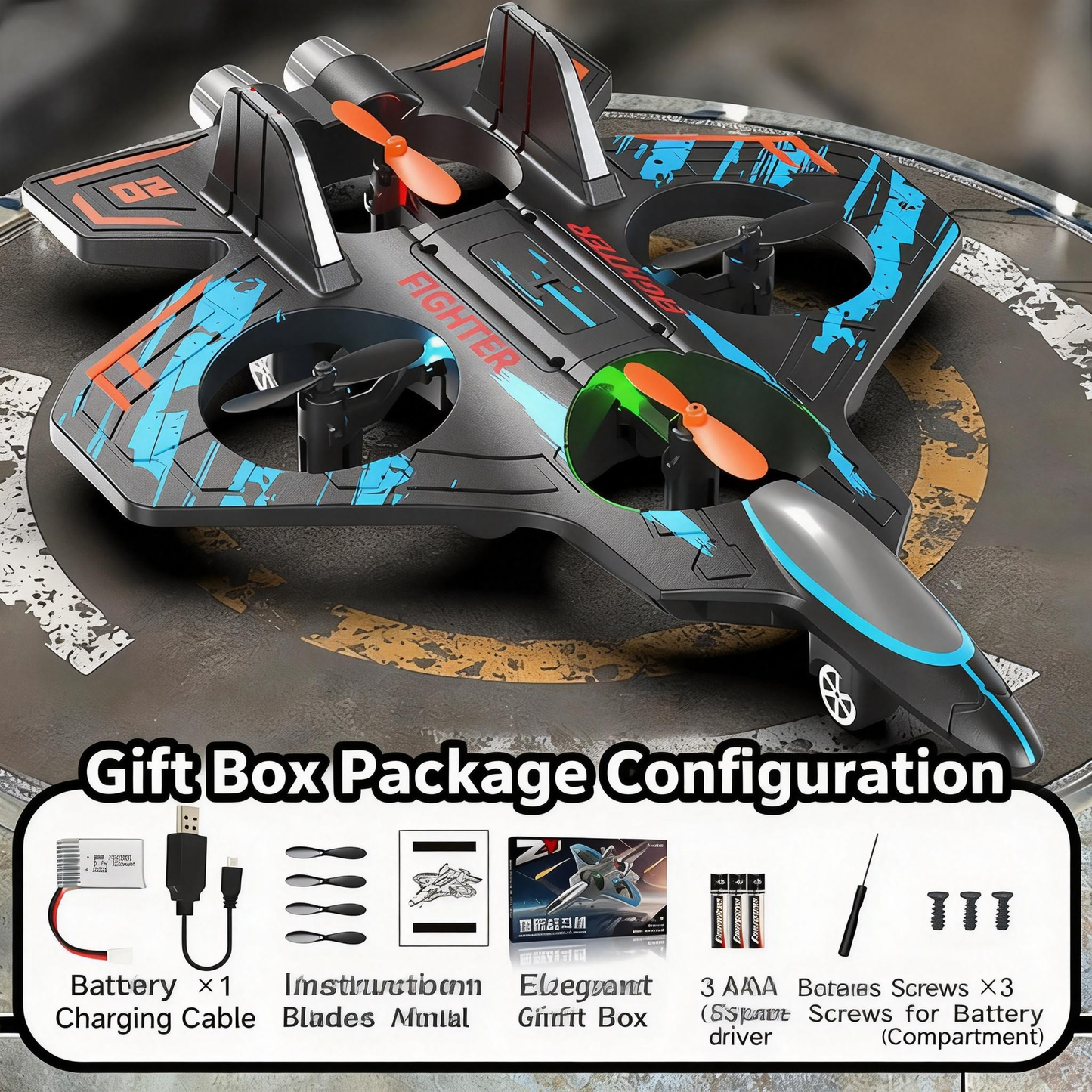 RC Airplane Fighter Jet Model - Shock-Resistant Drone Toy for Kids, Birthday Gift for Students