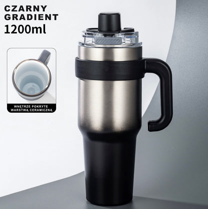 Kubek Termoizolacyjny Stal 316 Duża Pojemność Ceramika Dwustronny