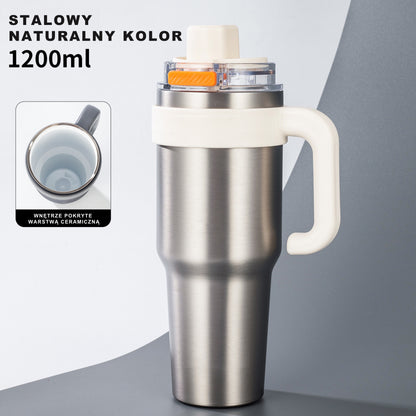 Kubek Termoizolacyjny Stal 316 Duża Pojemność Ceramika Dwustronny