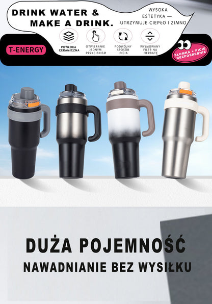 Kubek Termoizolacyjny Stal 316 Duża Pojemność Ceramika Dwustronny