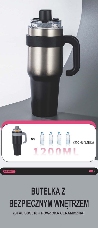 Kubek Termoizolacyjny Stal 316 Duża Pojemność Ceramika Dwustronny