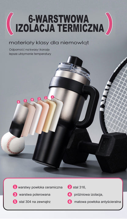 Kubek Termoizolacyjny Stal 316 Duża Pojemność Ceramika Dwustronny