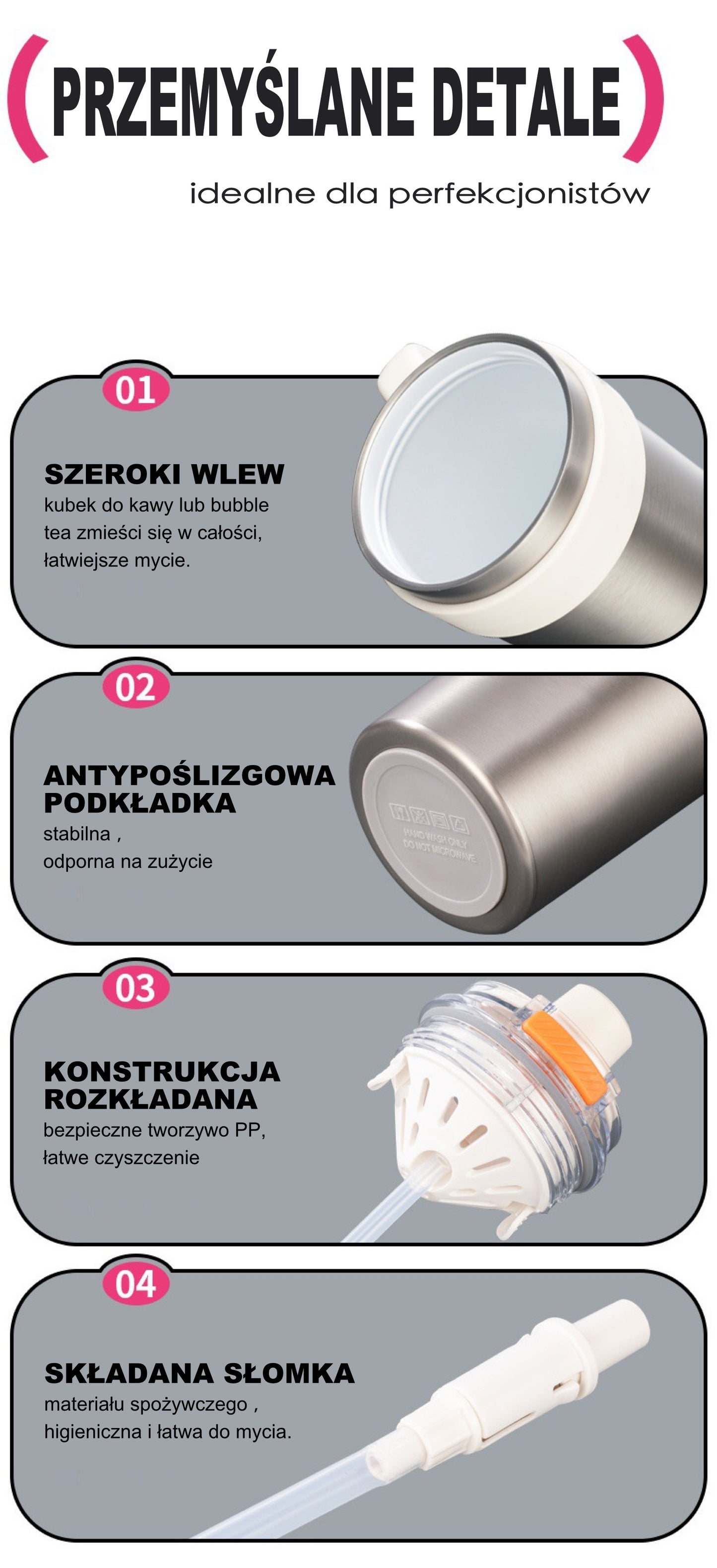 Kubek Termoizolacyjny Stal 316 Duża Pojemność Ceramika Dwustronny