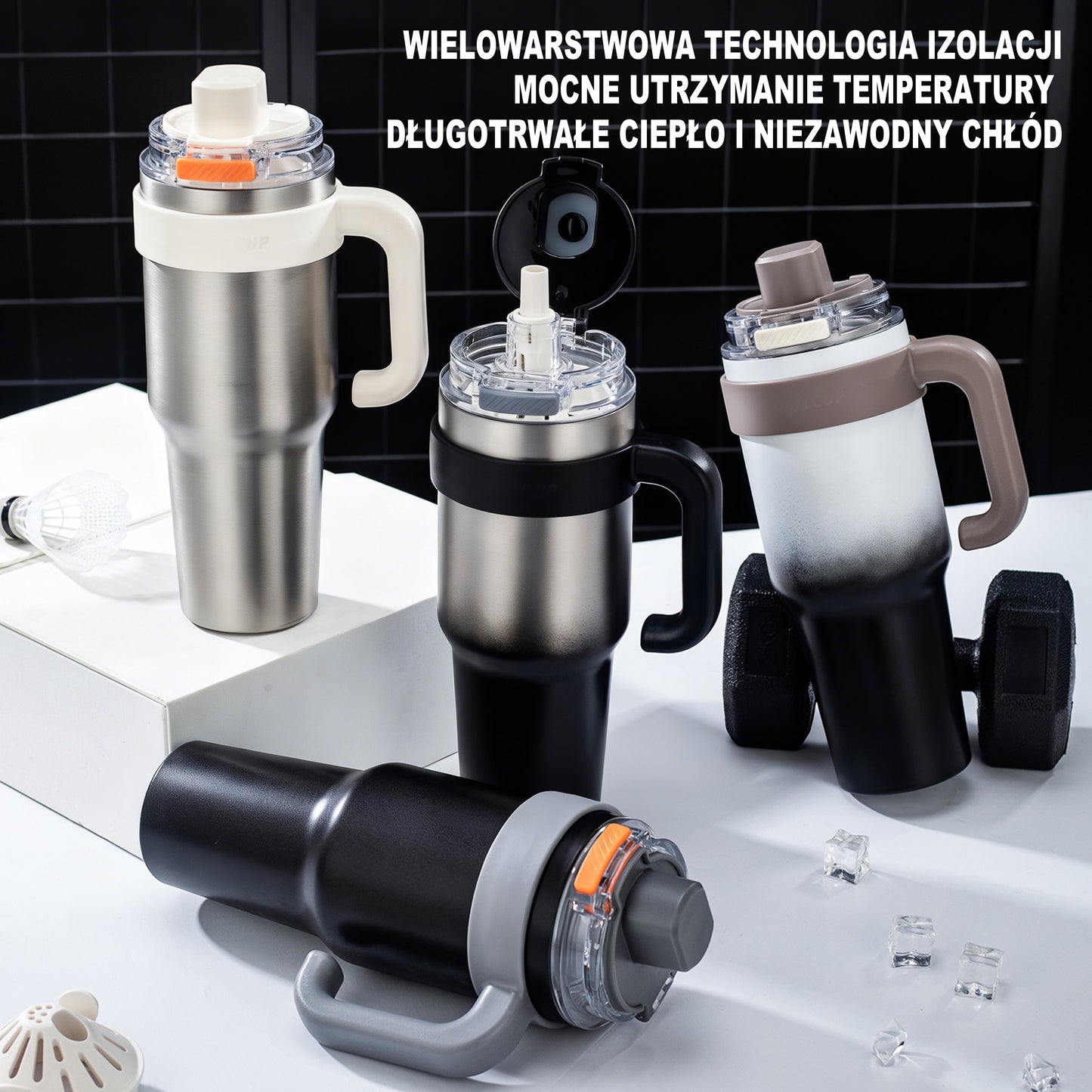 Kubek Termoizolacyjny Stal 316 Duża Pojemność Ceramika Dwustronny