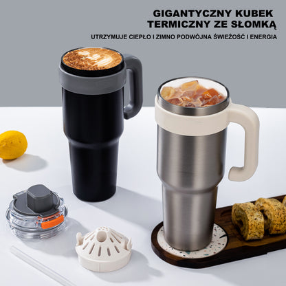 Kubek Termoizolacyjny Stal 316 Duża Pojemność Ceramika Dwustronny