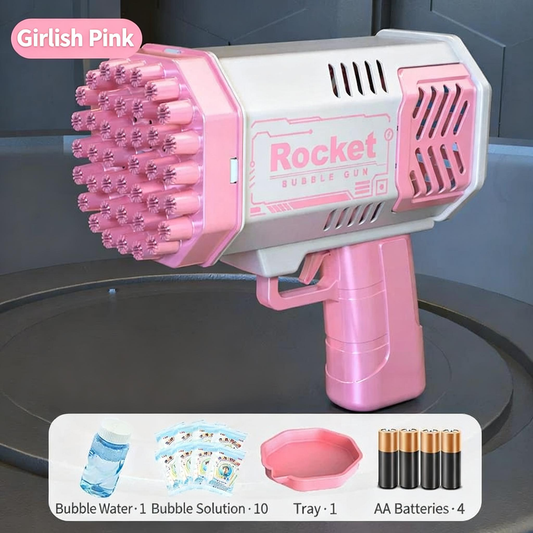 Electric Bubble Machine for Kids - Handheld Gatling Bubble Gun, Automatic Toy for Boys and Girls