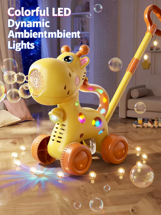 Bubble Machine for Kids - Handheld & Push-Along Automatic Bubble Blower