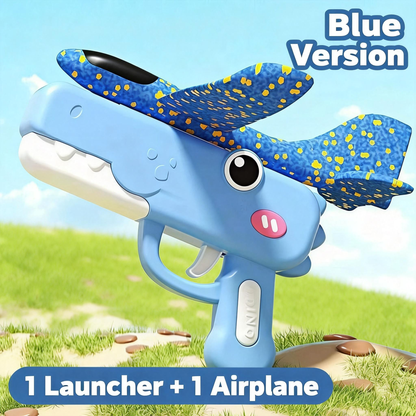 Kids' Foam Airplane Launcher Gun – Outdoor Flying Toy for Boys & Girls
