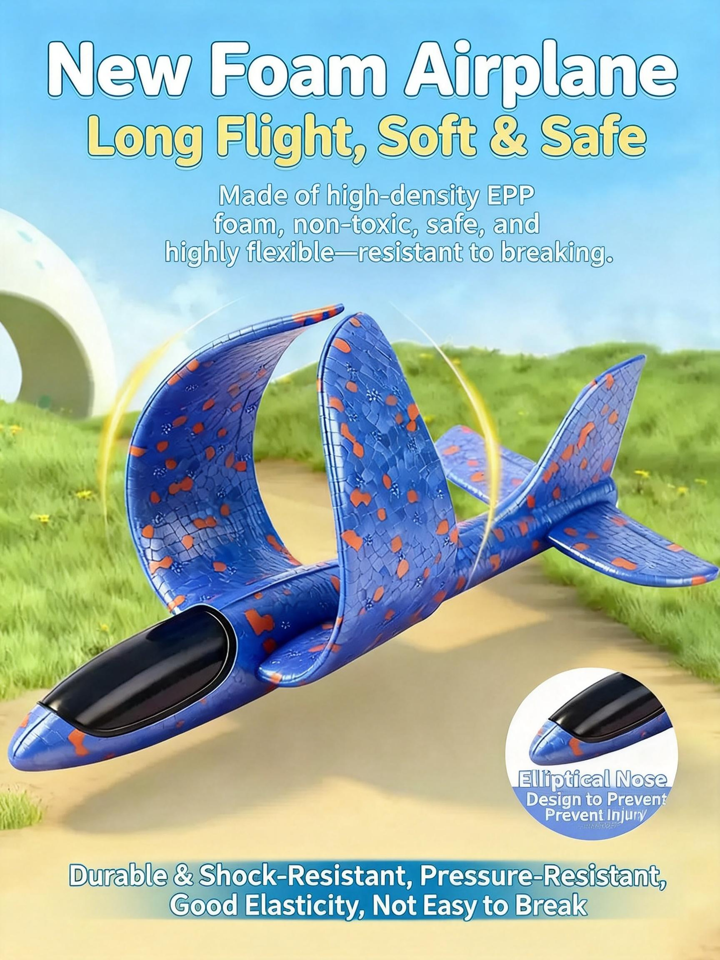 Kids' Foam Airplane Launcher Gun – Outdoor Flying Toy for Boys & Girls